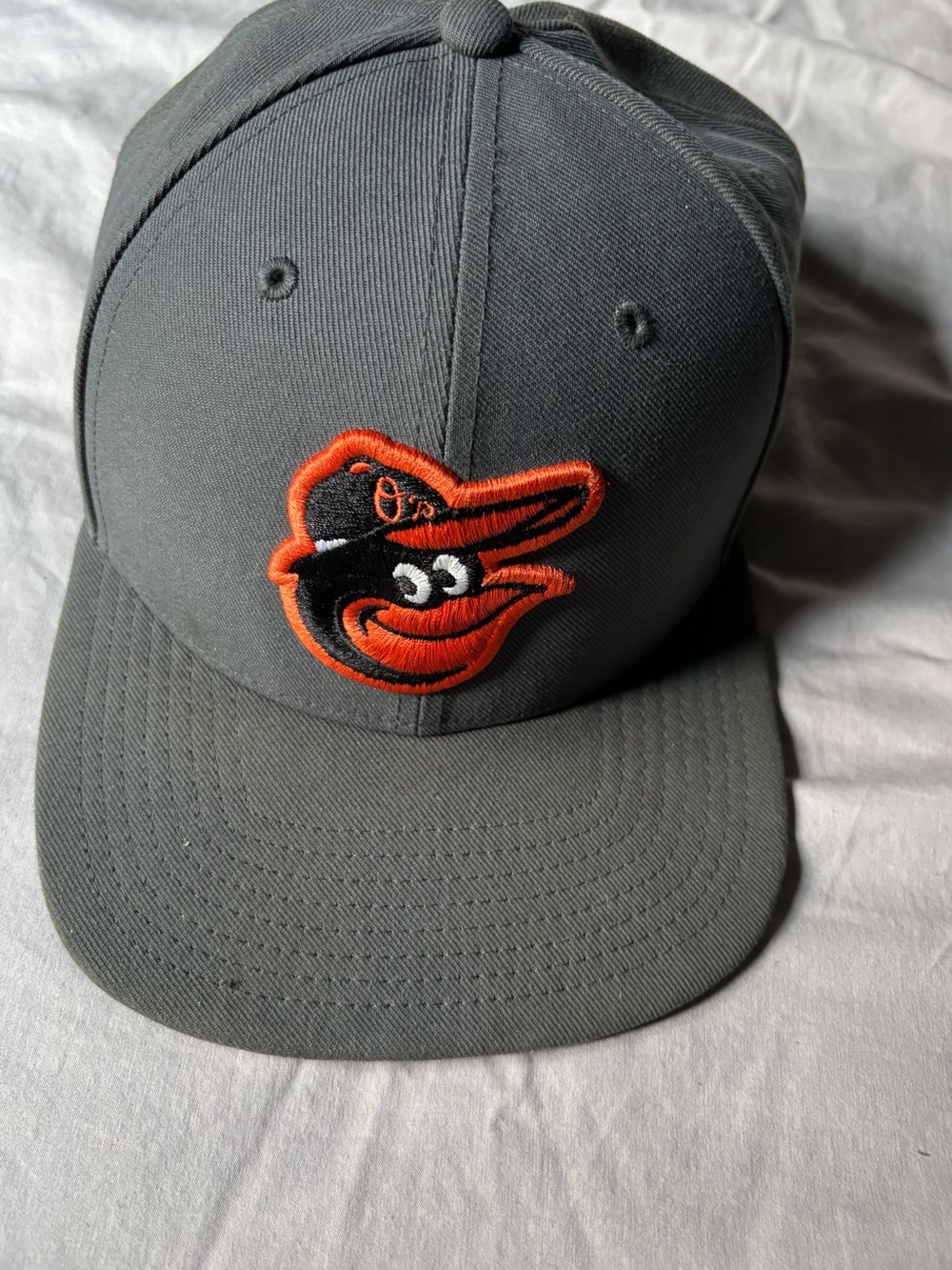 Men Gray Baseball Cap with Orange Logo